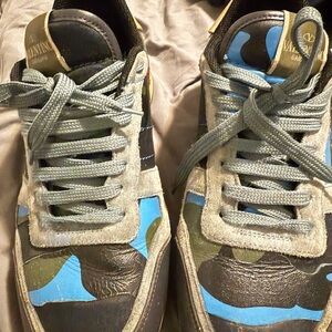 Valentino Men's Sneakers - Black, Blue, and Green